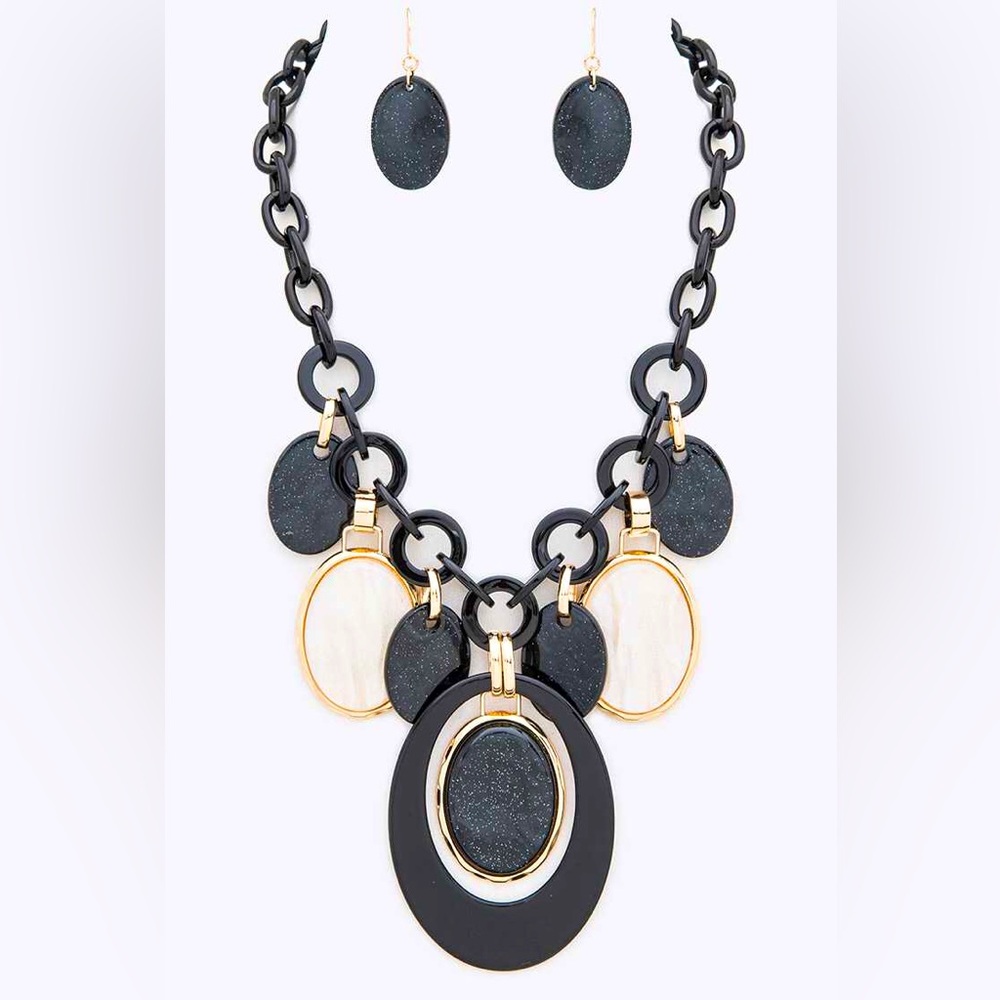 Glitter Resin Statement Necklace